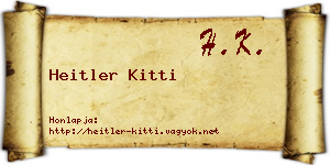 Heitler Kitti névjegykártya